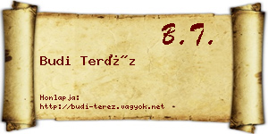 Budi Teréz névjegykártya
